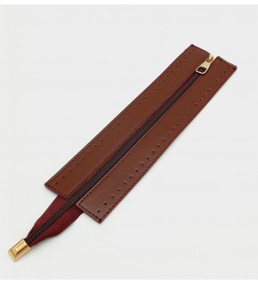 Çanta Aksesuar Bordo Renk 28 Cm Derili Fermuar Light Gold Metalli