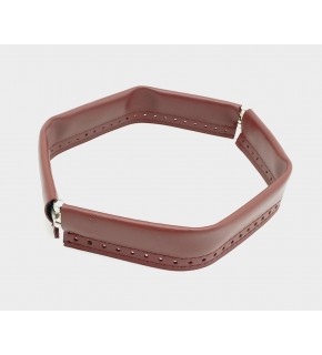 Çanta Aksesuar Bordo Renk Derili Metal Çanta Ağzı 25 Cm