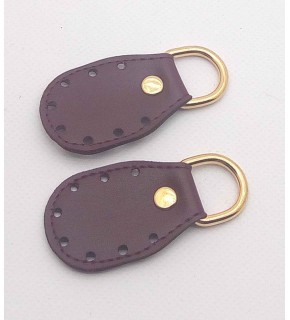 Çanta Aksesuar Bordo Renk, Sapların Uç Kısmına Dikmek İçin Deri Aparat.