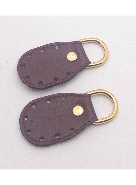 Çanta Aksesuar Bordo Renk, Sapların Uç Kısmına Dikmek İçin Deri Aparat.