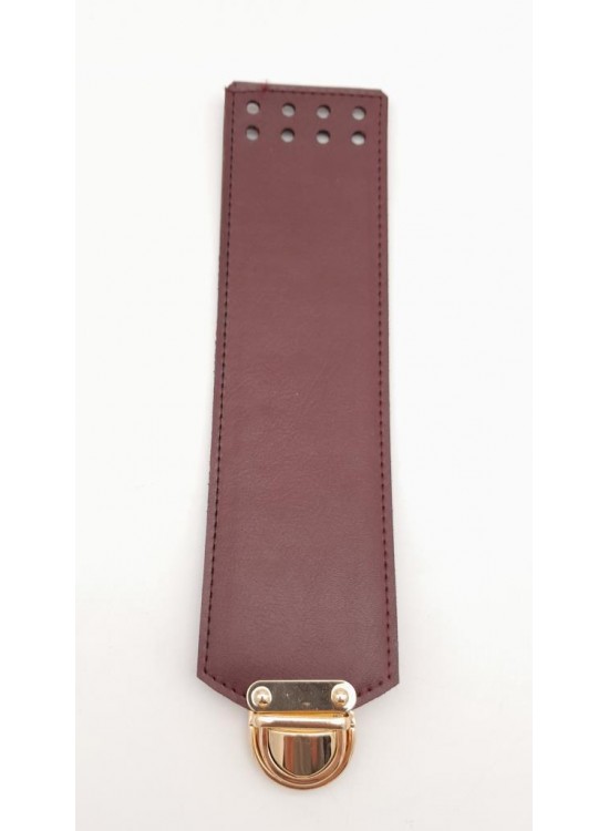 Çanta Aksesuar Bordo Renk Suni Deri 25X6 Cm Çanta Kapağı