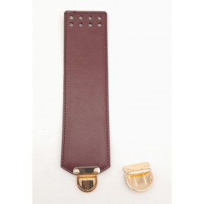 Çanta Aksesuar Bordo Renk Suni Deri 25X6 Cm Çanta Kapağı