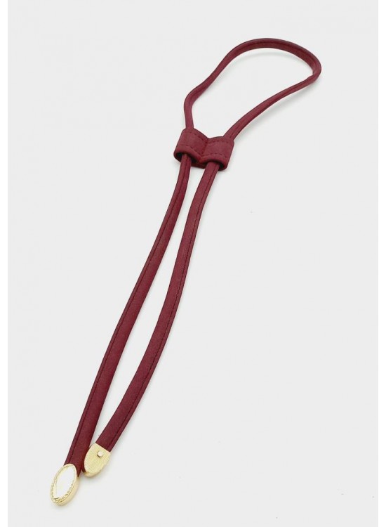 Çanta Aksesuar Bordo Renk Suni Deri Nubuk Büzgü Light Gold Metalli