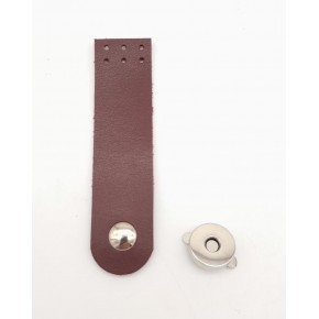 Çanta Aksesuar Bordo Renk Tek Kat Suni Deri Kapak 10.5x2.5 cm Gümüş Metal