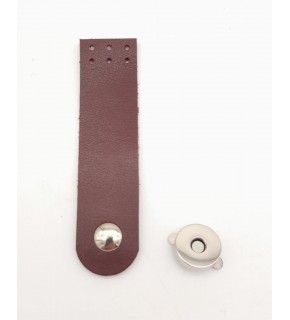 Çanta Aksesuar Bordo Renk Tek Kat Suni Deri Kapak 10.5x2.5 cm Gümüş Metal