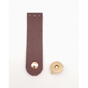 Çanta Aksesuar Bordo Renk Tek Kat Suni Deri Kapak 10.5x2.5 cm Light Gold Metal