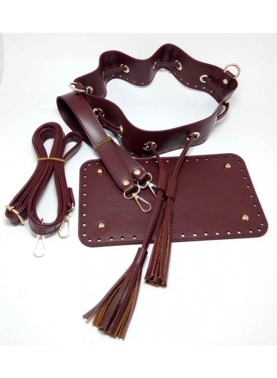 Çanta Aksesuar Bordo Renk Torba Çanta Seti