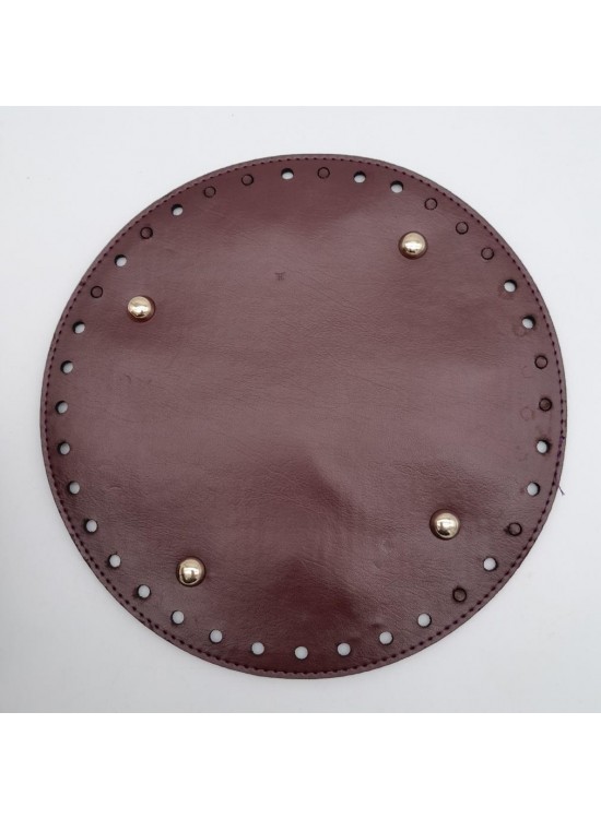 Çanta Aksesuar Bordo Suni Deri 22 cm Yuvarlak Çanta Tabanı Light Gold Metalli Çanta Aksesuar Bordo Suni Deri 22 cm Yuvarlak Çanta Tabanı Light Gold Metalli