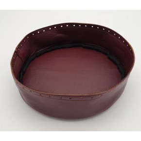 Çanta Aksesuar Bordo Suni Deri 22 cm Yuvarlak Yüksek Çanta Tabanı Gümüş Metalli