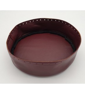 Çanta Aksesuar Bordo Suni Deri 22 cm Yuvarlak Yüksek Çanta Tabanı Gümüş Metalli