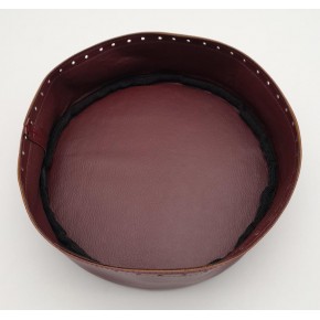 Çanta Aksesuar Bordo Suni Deri 22 cm Yuvarlak Yüksek Çanta Tabanı Gümüş Metalli