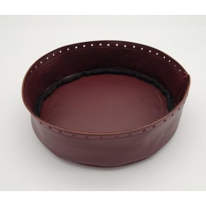 Çanta Aksesuar Bordo Suni Deri 22 cm Yuvarlak Yüksek Çanta Tabanı Light Gold Metalli