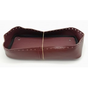 Çanta Aksesuar Bordo Suni Deri 28x13 cm Yüksek Çanta Tabanı Gümüş Metalli