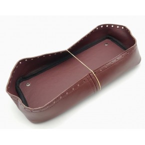 Çanta Aksesuar Bordo Suni Deri 28x13 cm Yüksek Çanta Tabanı Gümüş Metalli