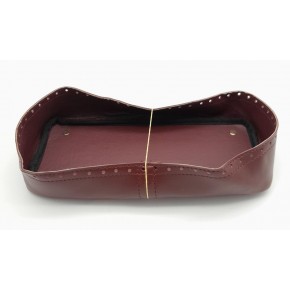 Çanta Aksesuar Bordo Suni Deri 28x13 cm Yüksek Çanta Tabanı Light Gold Metalli