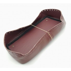 Çanta Aksesuar Bordo Suni Deri 28x13 cm Yüksek Çanta Tabanı Light Gold Metalli