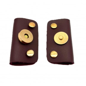 Çanta Aksesuar Bordo Suni Derili Troklu Mıknatıslı Çıtçıt Light Gold Metalli