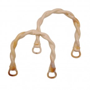 Çanta Aksesuar Burgu Model Akrilik Görünümlü Plastik Çanta Sapı Bej Renk