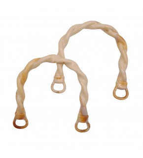 Çanta Aksesuar Burgu Model Akrilik Görünümlü Plastik Çanta Sapı Bej Renk