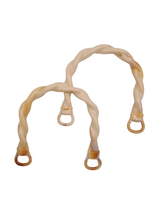 Çanta Aksesuar Burgu Model Akrilik Görünümlü Plastik Çanta Sapı Bej Renk