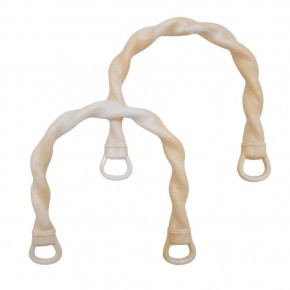 Çanta Aksesuar Burgu Model Akrilik Görünümlü Plastik Çanta Sapı Krem Renk