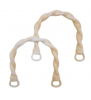 Çanta Aksesuar Burgu Model Akrilik Görünümlü Plastik Çanta Sapı Krem Renk