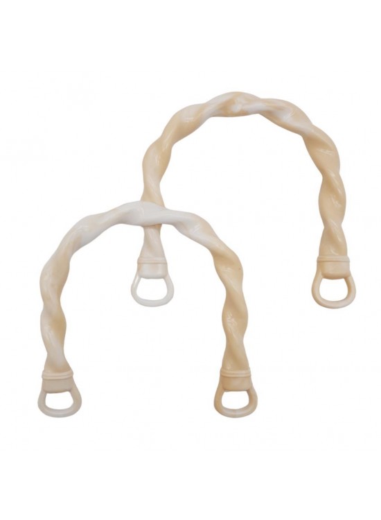 Çanta Aksesuar Burgu Model Akrilik Görünümlü Plastik Çanta Sapı Krem Renk