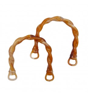 Çanta Aksesuar Burgu Model Akrilik Görünümlü Plastik Çanta Sapı Taba Renk