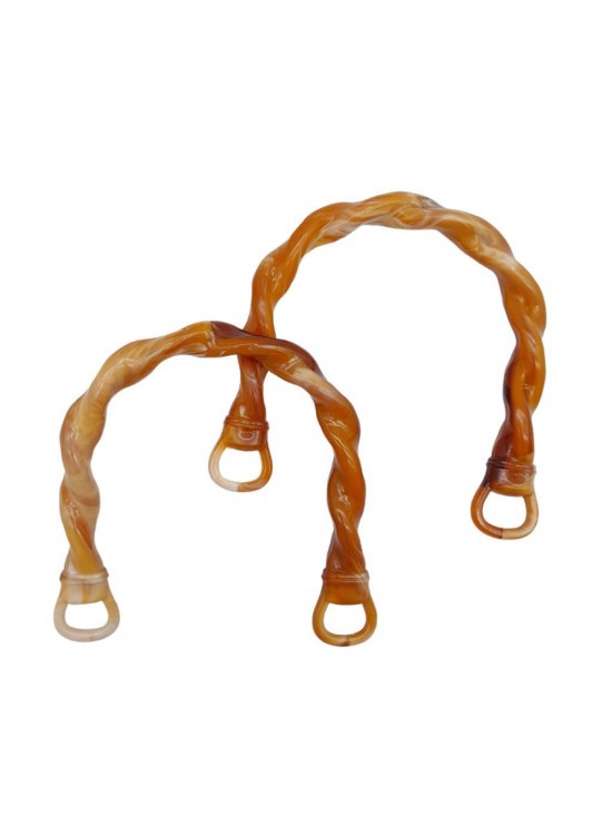 Çanta Aksesuar Burgu Model Akrilik Görünümlü Plastik Çanta Sapı Taba Renk