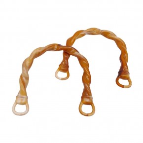 Çanta Aksesuar Burgu Model Akrilik Görünümlü Plastik Çanta Sapı Taba Renk