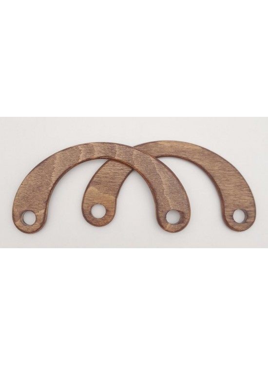 Çanta Aksesuar C Model 9x18 cm Koyu Ahşap Renk Ahşap Çanta Sapı