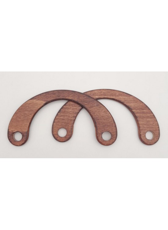 Çanta Aksesuar C Model 9x18 cm Taba Renk Ahşap Çanta Sapı