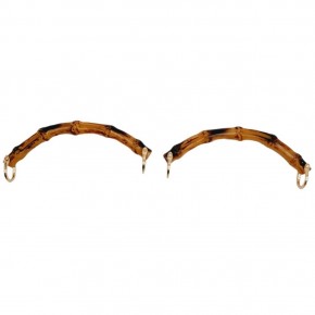 Çanta Aksesuar C Model Bambu Görünümlü 17 cm Çift Sap Light Gold Metalli