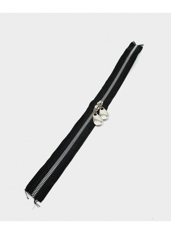 Çanta Aksesuar Çift Başlı Siyah Fermuar Gümüş Metal 40 Cm Çanta Aksesuar Çift Başlı Siyah Fermuar Gümüş Metal 40 Cm