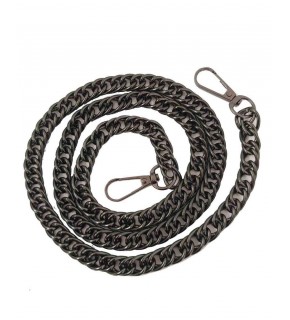 Çanta Aksesuar Çift Halkalı Füme Renk Çanta Zinciri Kancalı (100 Cm)
