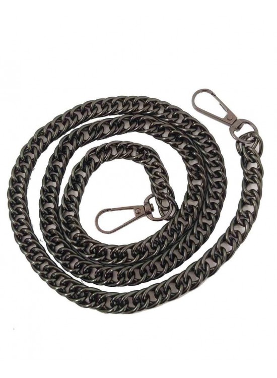Çanta Aksesuar Çift Halkalı Füme Renk Çanta Zinciri Kancalı (100 Cm)