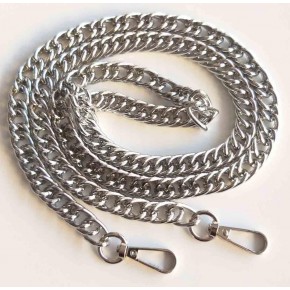 Çanta Aksesuar Çift Halkalı Gümüş Zincir Kancalı 120 Cm