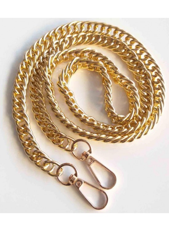 Çanta Aksesuar Çift Halkalı Light Gold Çanta Zinciri Kancalı (120 Cm)