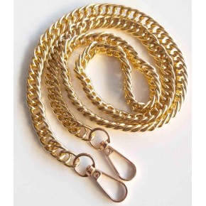 Çanta Aksesuar Çift Halkalı Light Gold Renk Çanta Zinciri, Kancalı (1 Metre)