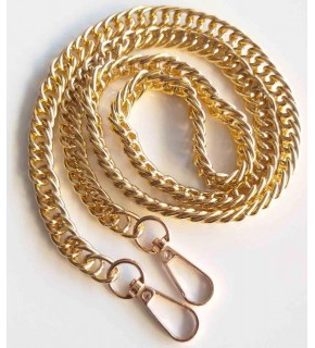 Çanta Aksesuar Çift Halkalı Light Gold Renk Çanta Zinciri, Kancalı (1 Metre)