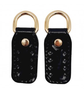 Çanta Aksesuar Çift Kat Dikişli Rugan Deri Siyah Renk Sapucu Böce Light Gold Metalli