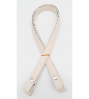 Çanta Aksesuar Çift Kat Dikişli Suni Deri Krem Çıtçıtlı Çanta Sapı 70 cm Gümüş Metalli