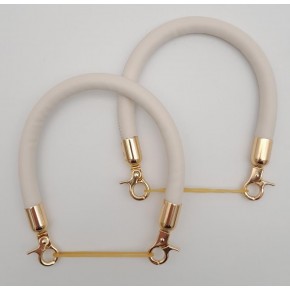 Çanta Aksesuar Çift Kısa Kordon Çanta Sapı Bej Renk Light Gold Metalli