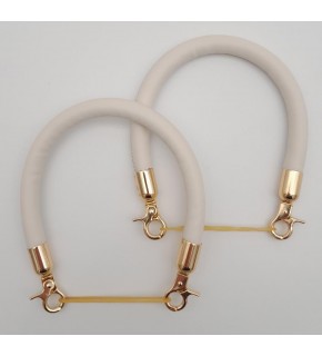 Çanta Aksesuar Çift Kısa Kordon Çanta Sapı Bej Renk Light Gold Metalli