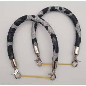 Çanta Aksesuar Çift Kısa Kordon Çanta Sapı Gri Siyah Leopar Gümüş Metalli