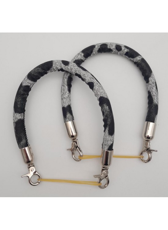 Çanta Aksesuar Çift Kısa Kordon Çanta Sapı Gri Siyah Leopar Gümüş Metalli Çanta Aksesuar Çift Kısa Kordon Çanta Sapı Gri Siyah Leopar Gümüş Metalli