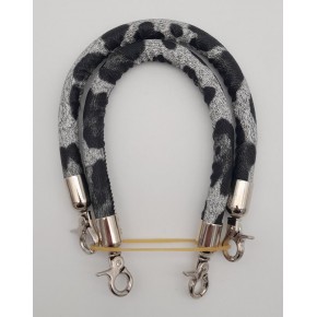 Çanta Aksesuar Çift Kısa Kordon Çanta Sapı Gri Siyah Leopar Gümüş Metalli