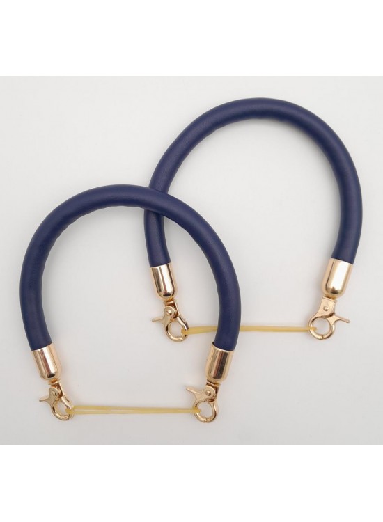 Çanta Aksesuar Çift Kısa Kordon Çanta Sapı Lacivert Renk Light Gold Metalli Çanta Aksesuar Çift Kısa Kordon Çanta Sapı Lacivert Renk Light Gold Metalli