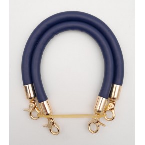 Çanta Aksesuar Çift Kısa Kordon Çanta Sapı Lacivert Renk Light Gold Metalli