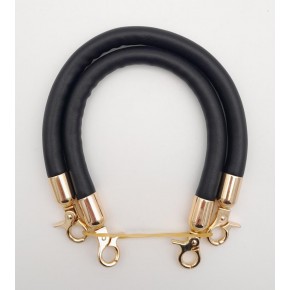 Çanta Aksesuar Çift Kısa Kordon Çanta Sapı Siyah Renk Light Gold Metalli